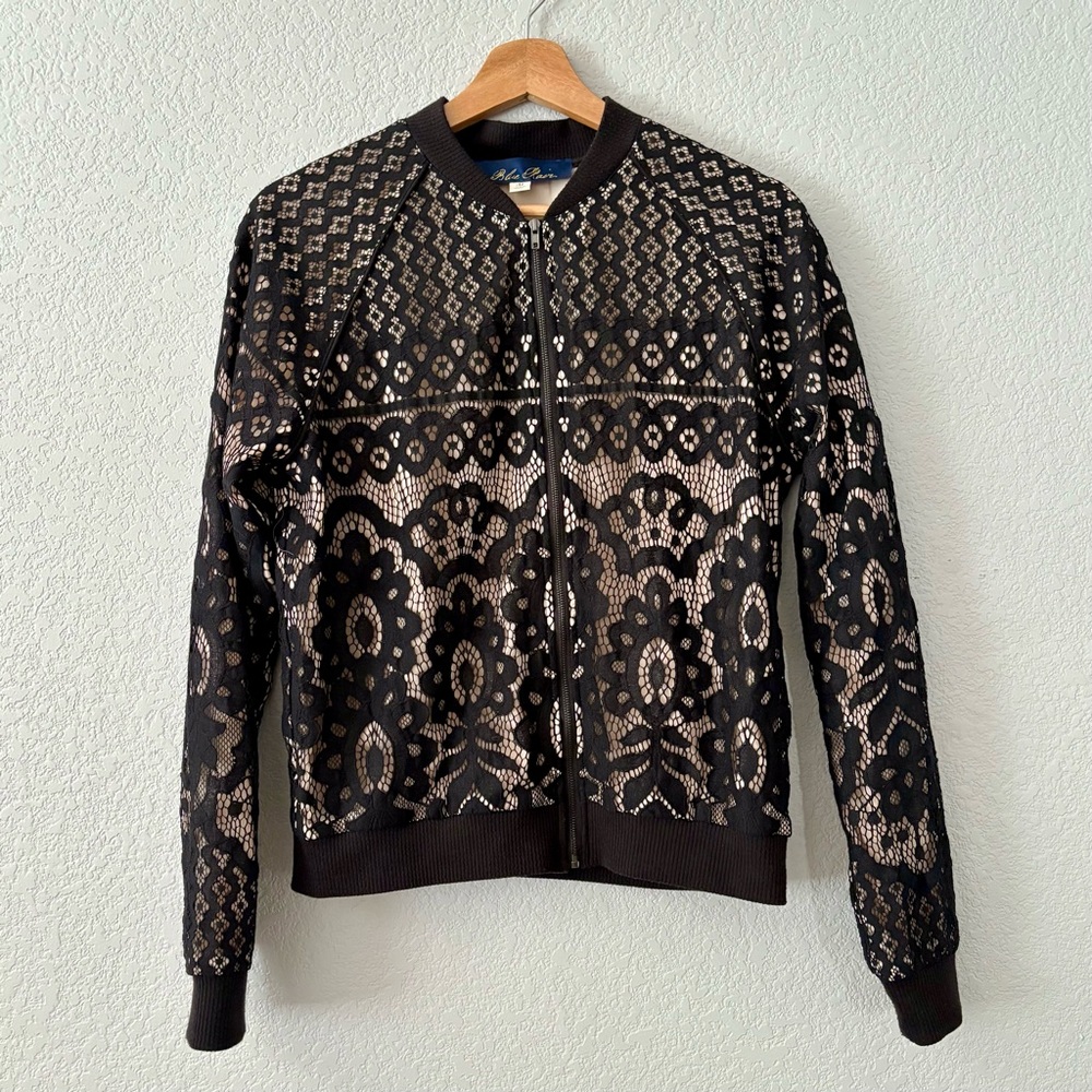 Black Lace Bomber Jacket